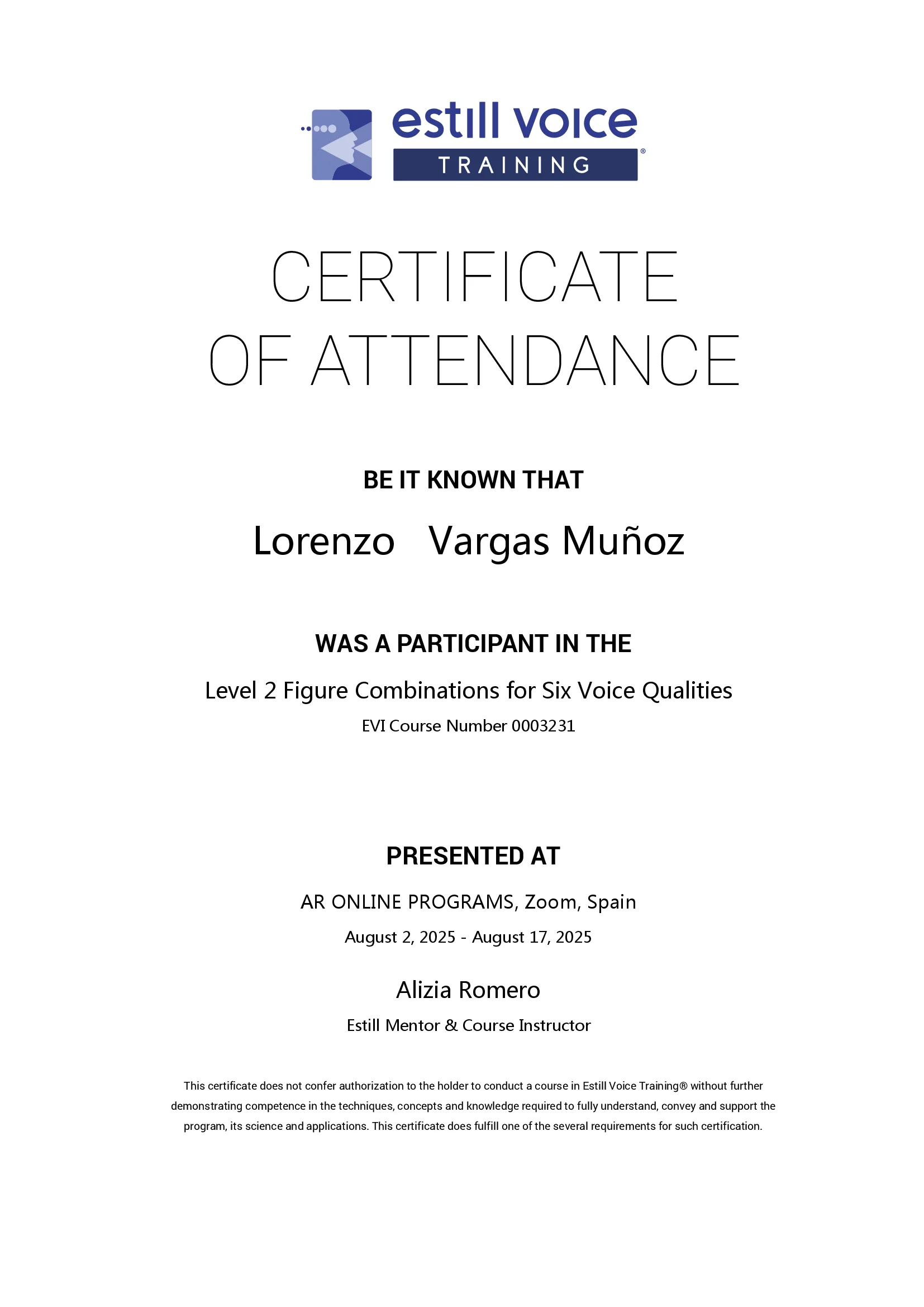 Certificación Figures Combination Level 2